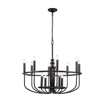 Kichler Capitol Hill KL-CAPITOL-HILL12-BLK Candelabru 12x40 W/E14