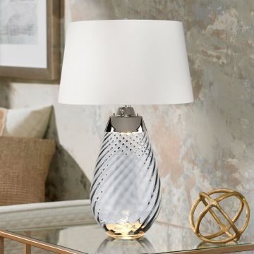Elstead Lighting LENA LARGE LENA-TL-L-SMOKE-OWSS Lampă de masă 1X7W/GU10+1x60W/E27