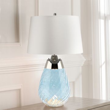 Elstead Lighting LENA SMALL LENA-TL-S-BLUE-OWSS Lampă de masă 1X7W/GU10+1x60W/E27