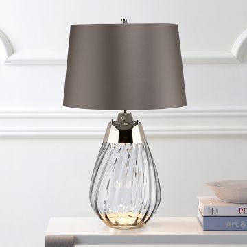 Elstead Lighting LENA SMALL LENA-TL-S-SMOKE Lampă de masă 1X7W/GU10+1x60W/E27