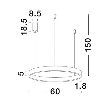 Luces Exclusivas BARI LE43252 Lampă cu pendul 1x60W/led 3000k IP20 2552lm