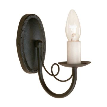 Elstead Lighting MINSTER MN1-BLACK Aplique de perete 1x60W/E14