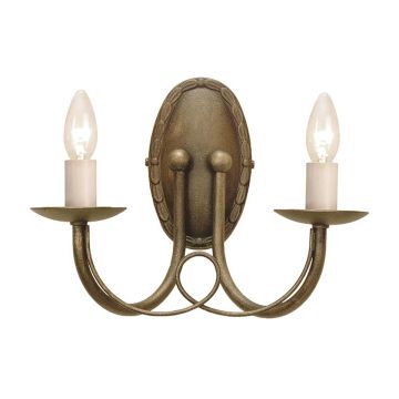Elstead Lighting MINSTER MN2-BLK-GOLD Aplique de perete 2x60W/E14