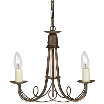 Elstead Lighting MINSTER MN3-BLK-GOLD Candelabru 3x60W/E14