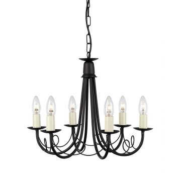 Elstead Lighting MINSTER MN6-BLACK Candelabru 6x60W/E14