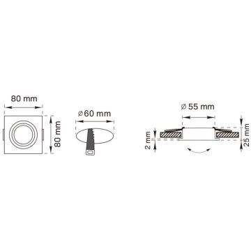 Zuma Line FINN OB2211CL02-B Lumină îngropată deasupra plafonului 1x50W/GU10