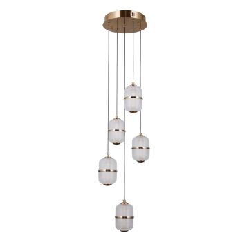 Italux Alani PND-34375-5-HBR Lampă cu pendul 5x28W/LED 3000K 2184lm IP20
