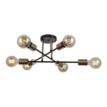 Italux FORMIO PND-4052-6-BL-HBR Lampă de tavan 6x40W/E27 IP20