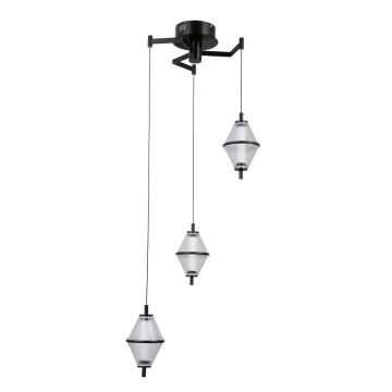 Italux Fuente PND-34395-3-BK Lampă cu pendul 3x15W/LED 3000K 1108lm IP20