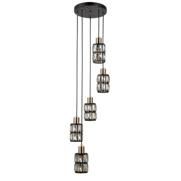 Italux Menfi PND-44236-5-BK-GD Lampă cu pendul 5x40W/E27 IP20