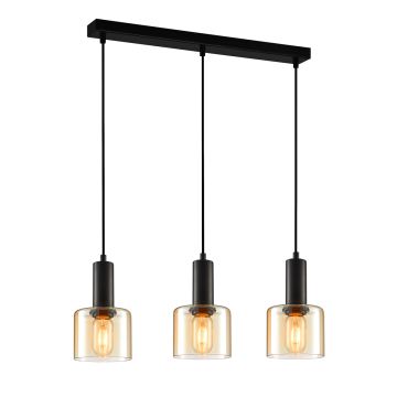 Italux SANTIA PND-65342-3-BK+AMB Lampă cu pendul 3x40W/E27 IP20