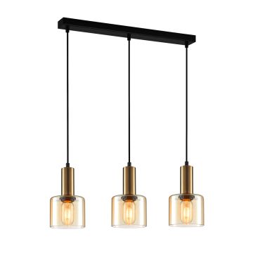 Italux SANTIA PND-65342-3-BRO+AMB Lampă cu pendul 3x40W/E27 IP20