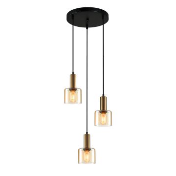 Italux SANTIA PND-65342-3A-BRO+AMB Lampă cu pendul 3x40W/E27 IP20