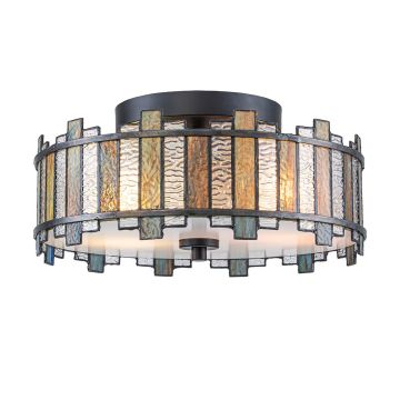 Quoizel Sentry QZ-SENTRY-2SF-BK Lampă de tavan 2x40W/E27