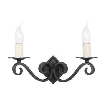 Elstead Lighting RECTORY RY2A-BLACK Aplique de perete 2x60W/E14