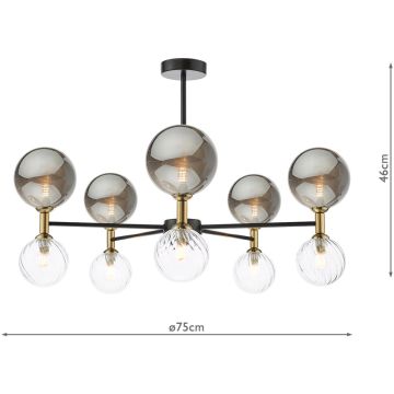 Dar Lighting Takara TAK2354-03-24 Lampă de tavan 10x20w/g9 ip20